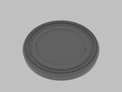 Circular Gray Plastic Base With Serrated Edge And Smooth Top Surface 3d model