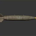 Old Military Bomb With Rusty Surface And Tail Fins Weapon Design