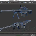 Two Modern Tactical Rifles with Scope Magazine and Durable Metal Structure