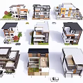 Modern Detached Villas With Various Architectural Designs And Exterior Features