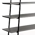 Modern Bookcase With Multiple Open Shelves And Black Metal Frame Design