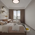 Cozy Kids Room with Twin Beds Stuffed Bear Desk Chair Window Curtains and Playful Rug