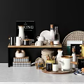 Stylish Kitchenware Display With Waffles And Decor