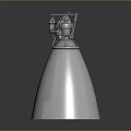 Aerospace Rocket Engine With White Conical Base And Silver Components