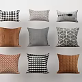 Decorative Pillows With Various Patterns And Colors For Home Decor 3d model