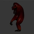 3D Rendered Gorilla Character With Red Textured Body In Standing Pose
