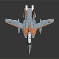 Orange and Blue Scale Model Jet With Detailed Cockpit And Missile Attachments