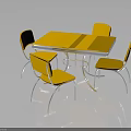 Yellow Dining Table And Chairs Set With Modern Design For Home Furniture