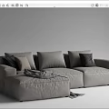 Modern corner sofa multiplayer sofa 3d model