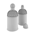 Elegant Perfume Bottles With Golden Hollow Cap And Pink Glass Body For Luxury Fragrance