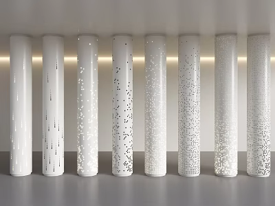 Luminous Concrete Column Gradient Hollow Cylinder Technology Decorative Column Gradient Perforated Column Indoor Cylinder 3d model