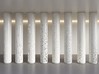 Luminous Concrete Column Gradient Hollow Cylinder Technology Decorative Column Gradient Perforated Column Indoor Cylinder 3d model