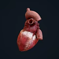 Human Heart Chest Organ Anatomical Structure 3D Rendering Medical Illustration Detailed View