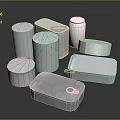 Various Shaped Metal Storage Containers With Secure Lids And Durable Design For Household Use