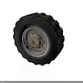 High Quality Car Tire With Black Tread Silver Wheel Rim And Orange Center