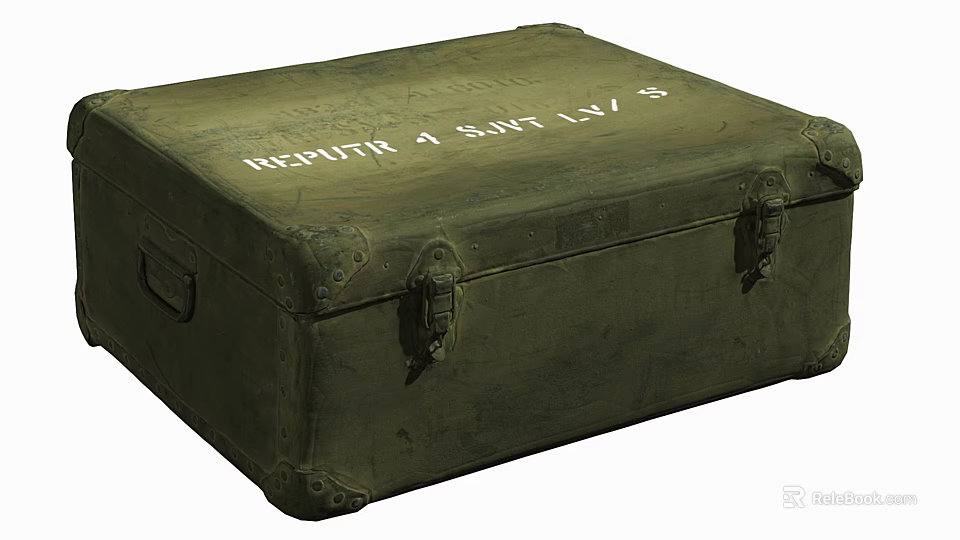 Durable Green Hardware Tools Storage Box With Metal Latches For Workshop Use 3d model 