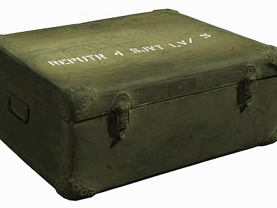 Durable Green Hardware Tools Storage Box With Metal Latches For Workshop Use 3d model