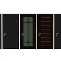 Modern Black Hinged Doors Featuring Various Stylish Designs For Home And Office 3d model