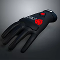 Black Roxy Glove With Red Logo And Grip Texture For Daily Use 3d model