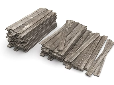Natural Stone Wood Planks Stacked for Construction and Furniture Use 3d model
