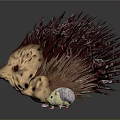 Character Hedgehogs With Size Variations Red Eyes And Blue Background 3d model