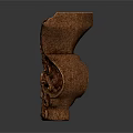 Intricately Carved Wooden Architectural Component With Traditional Patterns And Decorative Details