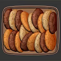 Delicious Colorful Assorted Chocolate Vanilla Cookies In Decorative Tin Box