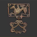 Ancient Intricate Bronze Sculpture Carving Featuring Mythical Animal And Decorative Base