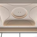 Modern Ceiling Design With Circular Central Panel Soft Beige Tones And Built In Lighting 3d model