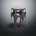Modern Minimalist Stool With Round Textured Seat And Hollowed Out Design