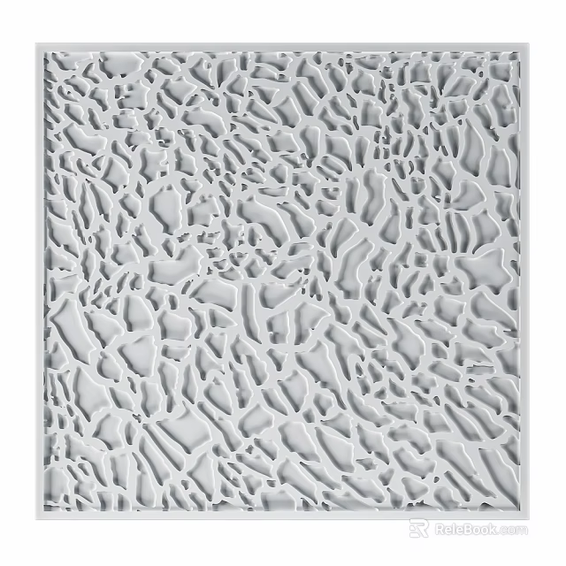 White Decorative Wall Panel With Intricate Carved Textured Pattern For Interior Design 3d model