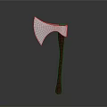 Modern Axe Weapon Design With Silver Blade And Red Handle