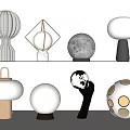 Table lamp spherical table lamp combination 3d model