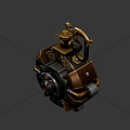 Steampunk Inspired Mechanical Device With Ornate Gears And Vintage Brass Accents