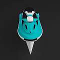 Sleek Turquoise And White Yacht With Streamlined Design And Wave Accents