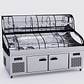 Stainless Steel Mingdai Hotel Ladder Ordering Cabinet Barbecue Ice Table 3d model