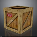 Wooden Crate With Fragile Label And Diagonal Reinforced Wooden Straps For Packaging