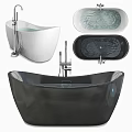 Modern Freestanding Bathtub Designs In White And Black With Faucet Details