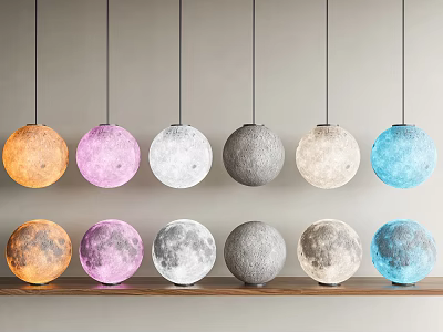 Moon Shaped Floor Lamp With Multiple Colors And Lunar Surface Texture For Modern Home Decor 3d model