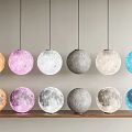 Moon Shaped Floor Lamp With Multiple Colors And Lunar Surface Texture For Modern Home Decor