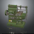 Cincinnati Vintage Green Industrial Machine Tool With Worktable And Control Components
