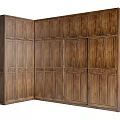 Traditional Wooden Wardrobe With Carved Details And Multiple Built In Doors