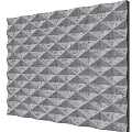 White Textured Wall Panel With Geometric Pattern For Modern Interior Design 3d model