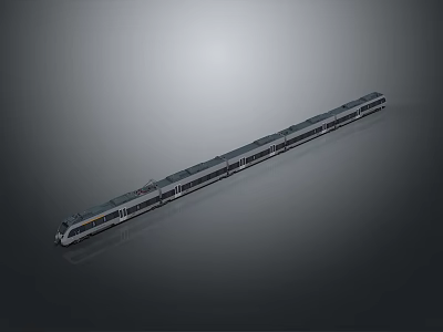 Modern High Speed Train With Streamlined Exterior And Multiple Connected Carriages 3d model