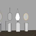 Column Wash Table Ceramic Column Wash Table Column Basin Wash Basin Faucet Mirror 3d model
