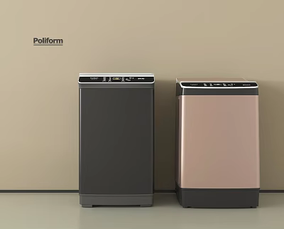 Modern Poliform Washing Machines With Black And Rose Gold Sleek Design 3d model