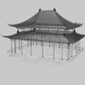 Ancient Chinese Architecture Traditional Design With Yellow Roof Red Pillars And Ornate Eaves