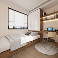 Modern Tatami Bedroom 3d model