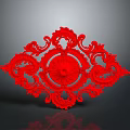 Intricate Red Plant Vine Decorative Pattern With Curled Floral Details