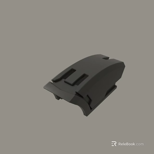 Black Ergonomic Device Shell With Modern Curved Design And Smooth Surface 3d model 